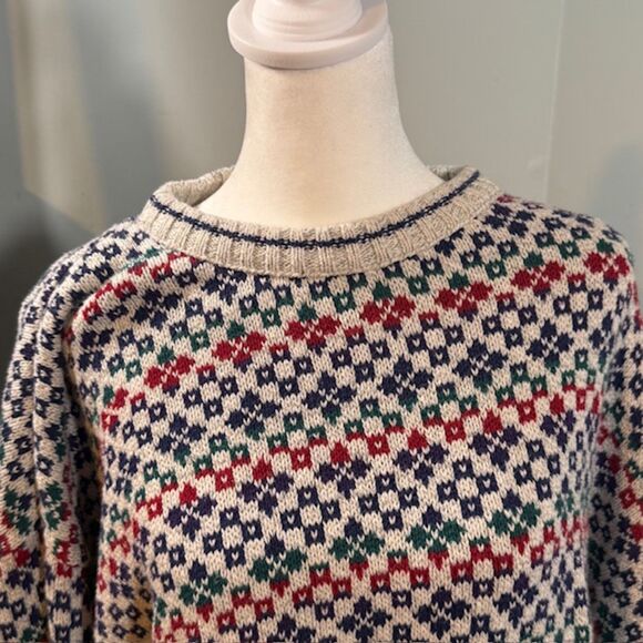 I.N.C Fair Isle Nordic Sweater XL Multi Cotton Cabincore Oversized Dadcore - Picture 2 of 7